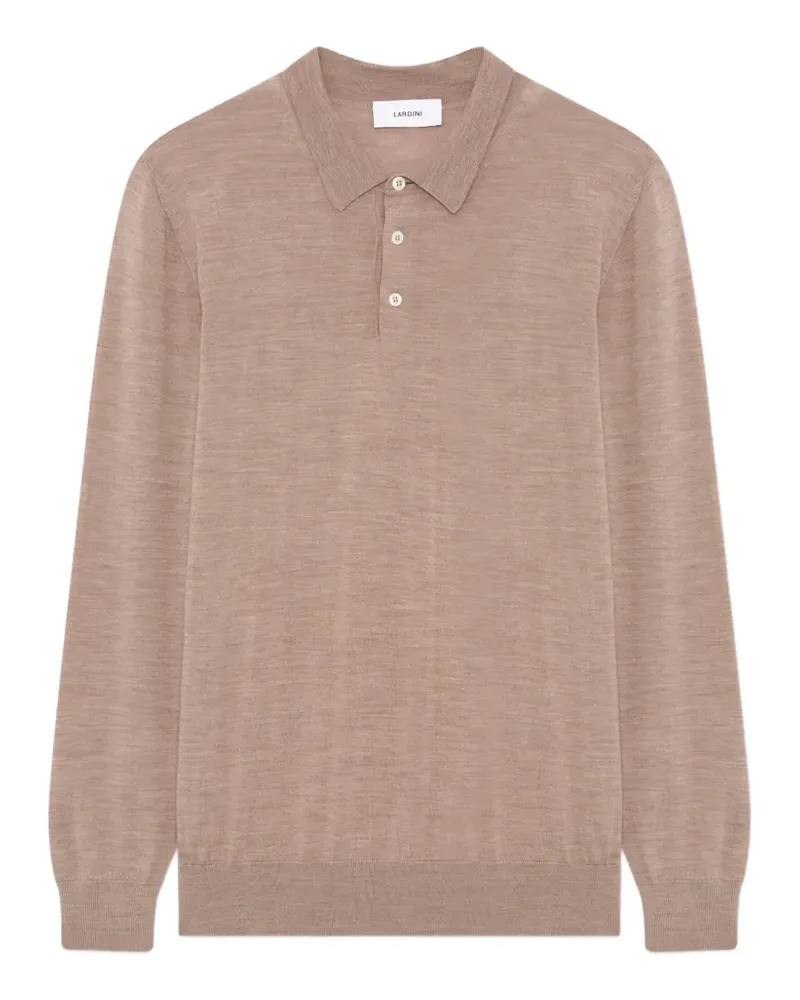 LARDINI virgin wool polo shirt - Nude Nude