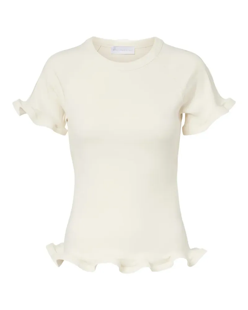 Stella McCartney ruffled-trim T-shirt - Weiß Weiß