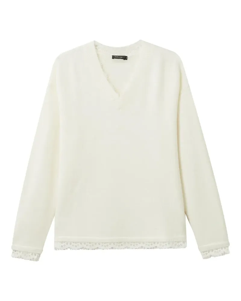 Tout a Coup Pullover mit V-Ausschnitt - Weiß Weiß