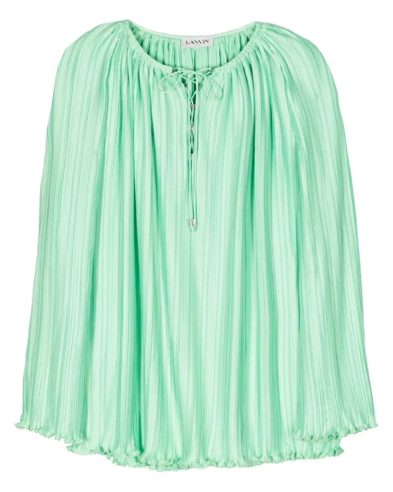 Lanvin Bluse mit Schleifenkragen - Grün Grün