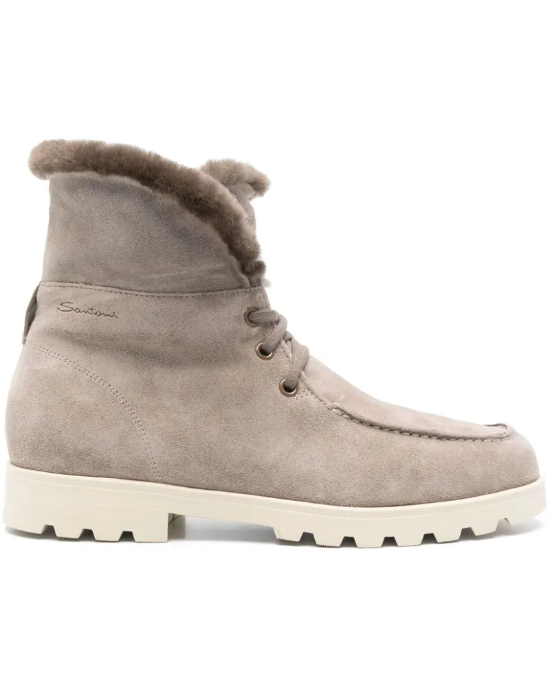 Santoni Hiking-Boots aus Wildleder - Nude Nude