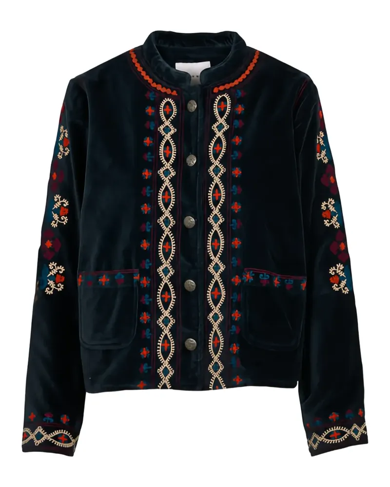 MAISON HOTEL Breton embroidered velvet blazer - Grün Grün