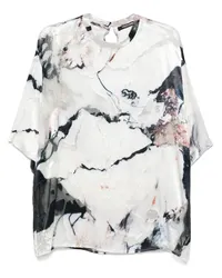 Roberto Cavalli Bluse mit Print Weiß