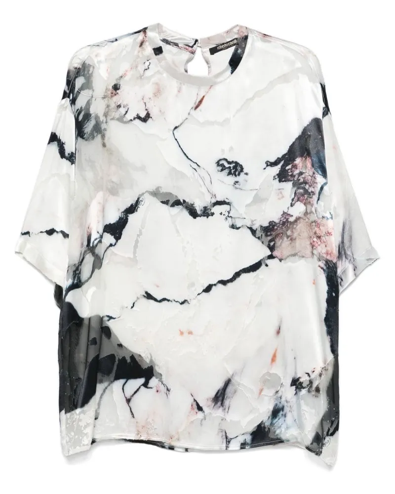 Roberto Cavalli Bluse mit Print - Weiß Weiß