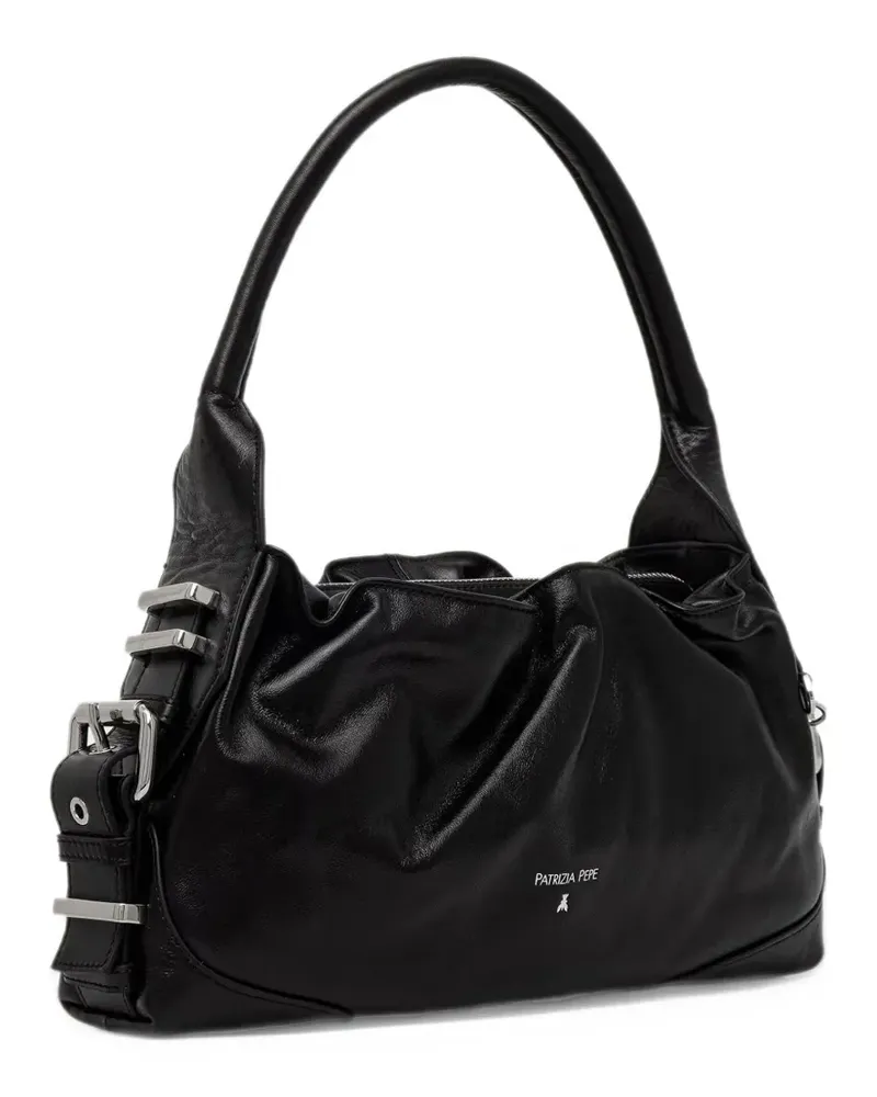 Patrizia Pepe Horse buckle-detail ruched shoulder bag - Schwarz Schwarz