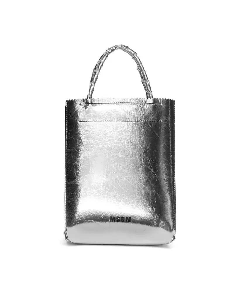 MSGM Shopper im Metallic-Look - Silber Silber
