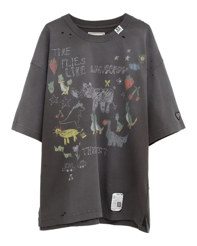 MIHARAYASUHIRO T-Shirt im Distressed-Look - Grau Grau