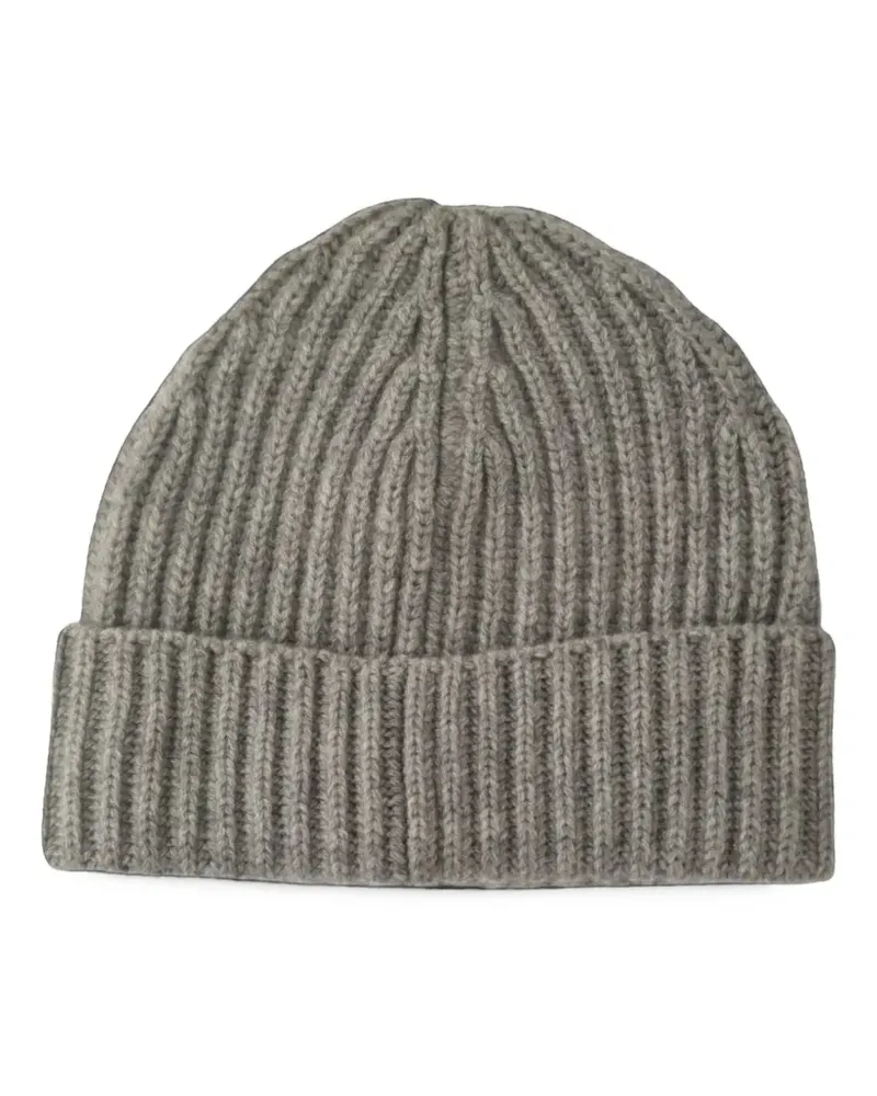 Malo Gerippte Beanie - Grau Grau