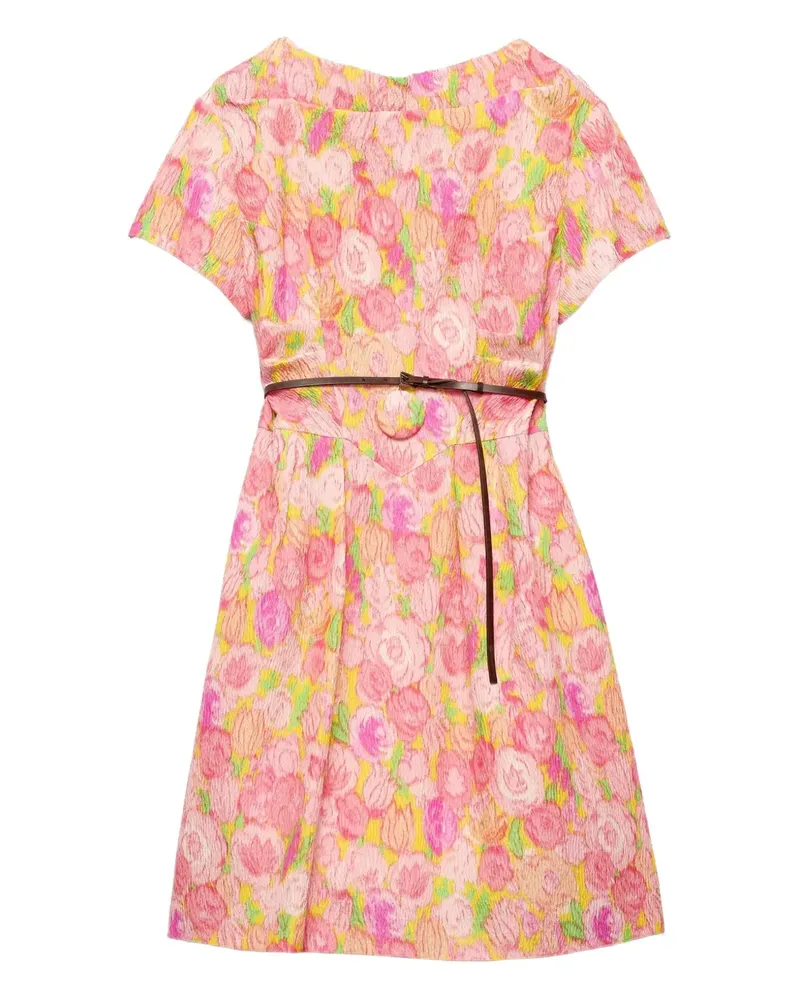 Prada Minikleid mit Blumen-Print - Rosa Rosa