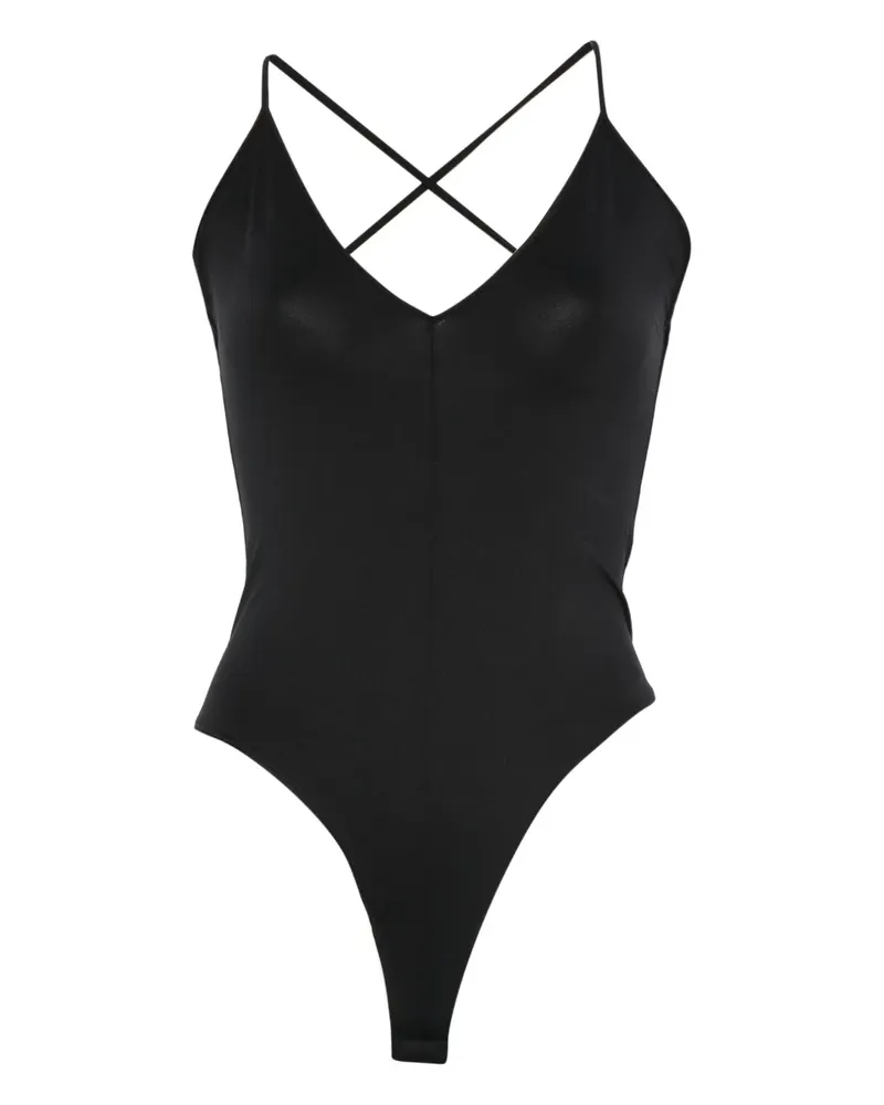 WARDROBE.NYC Body mit V-Ausschnitt - Schwarz Schwarz