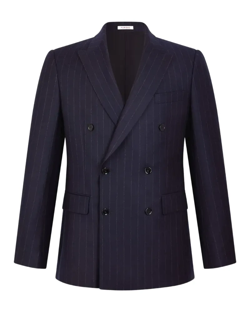 FURSAC pinstriped double-breasted blazer - Blau Blau