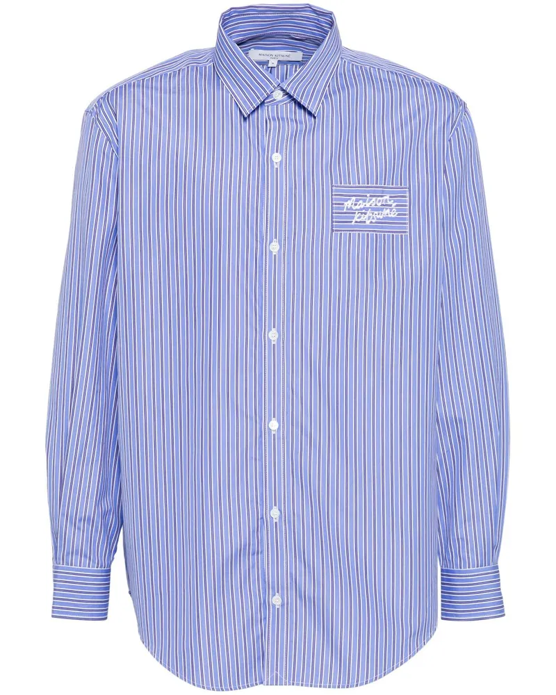 Kitsuné Gestreiftes Hemd - Blau Blau