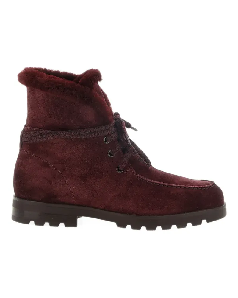 Santoni shearling-lined suede ankle boots - Rot Rot
