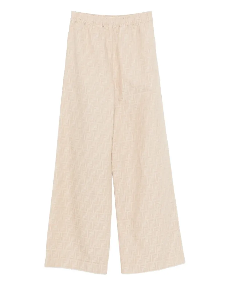 Fendi Stretchbund-Hose aus FF-Jacquard - Nude Nude