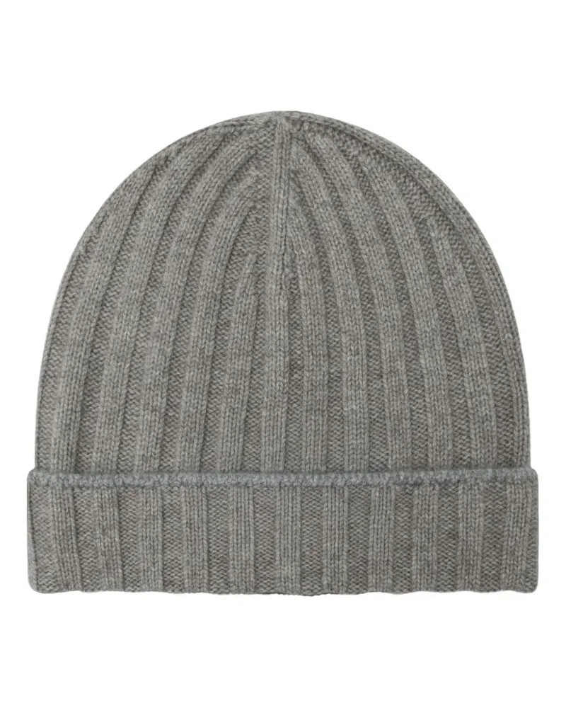 Brunello Cucinelli Gerippte Beanie aus Kaschmir - Grau Grau