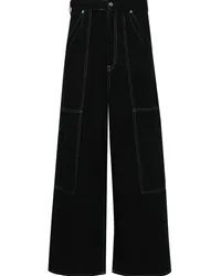 Maison Margiela Weite High-Rise-Jeans Schwarz