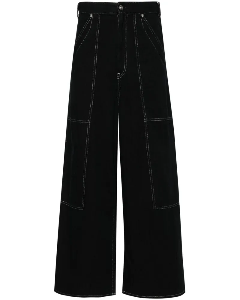 Maison Margiela Weite High-Rise-Jeans Schwarz