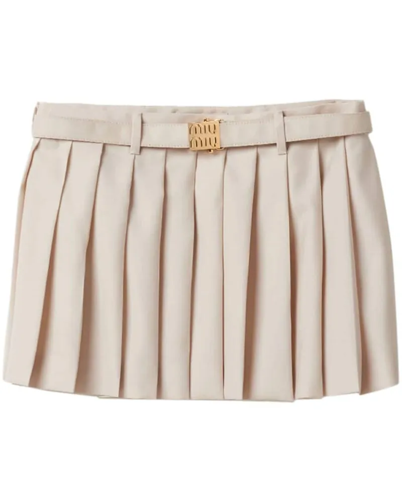 Miu Miu Minirock mit Falten - Nude Nude