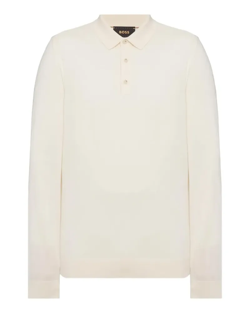HUGO BOSS knit polo sweater - Weiß Weiß