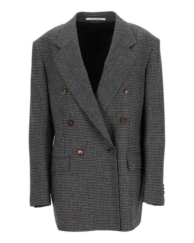 Tagliatore Doppelreihige Loreley Jacke mit Mikro-Karo - Grau Grau
