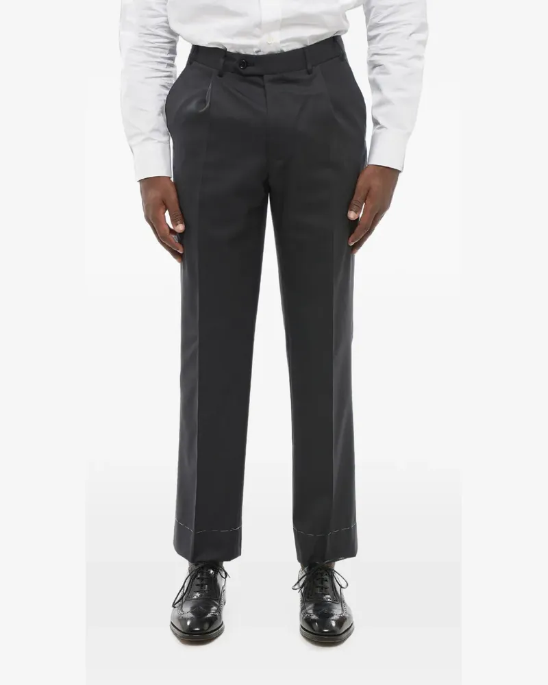 Corneliani fresco-wool pleated trousers - Grau Grau
