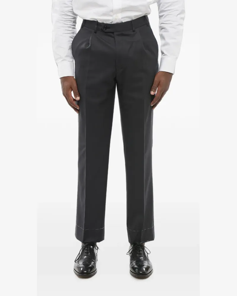 Corneliani fresco-wool pleated trousers - Grau Grau