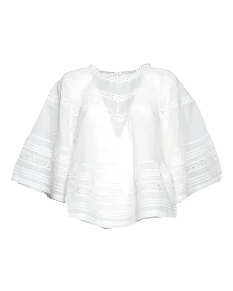 JcSophie Lyndsey lace-trim flared-sleeve blouse - Weiß Weiß