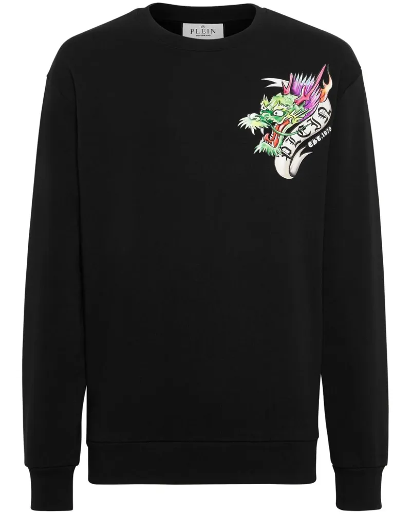 Philipp Plein Dragon Tattoo Sweatshirt mit grafischem Print - Schwarz Schwarz