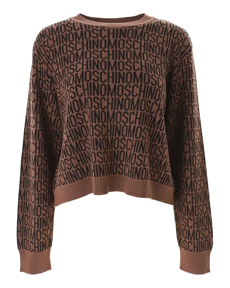 Moschino Pullover aus Jacquard mit Logo - Braun Braun