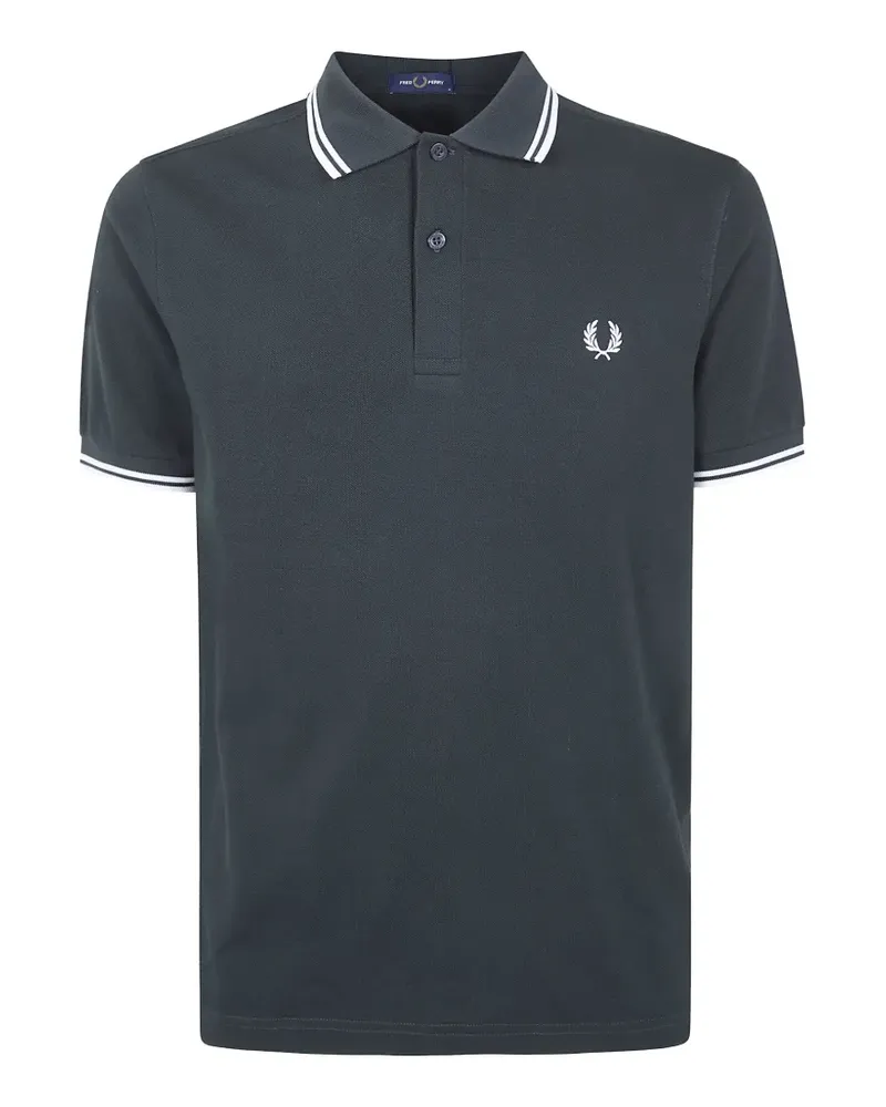 Fred Perry logo-embroidered polo shirt - Grau Grau