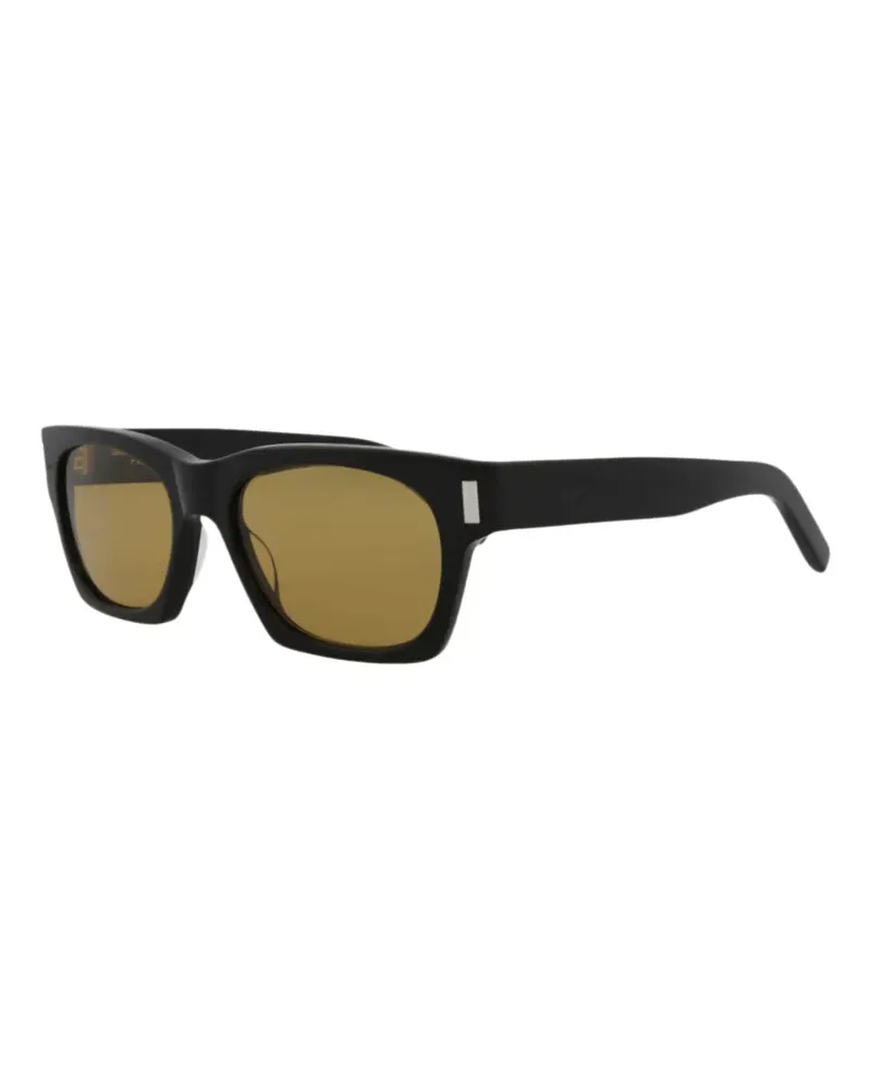 Saint Laurent Sonnenbrille mit eckigem Gestell - Schwarz Schwarz