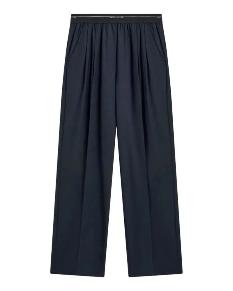 Semicouture Madyson logo-waistband pleated trousers - Blau Blau