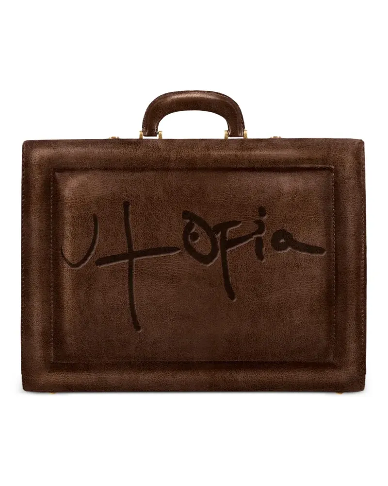 Travis Scott Utopia debossed briefcase - Braun Braun