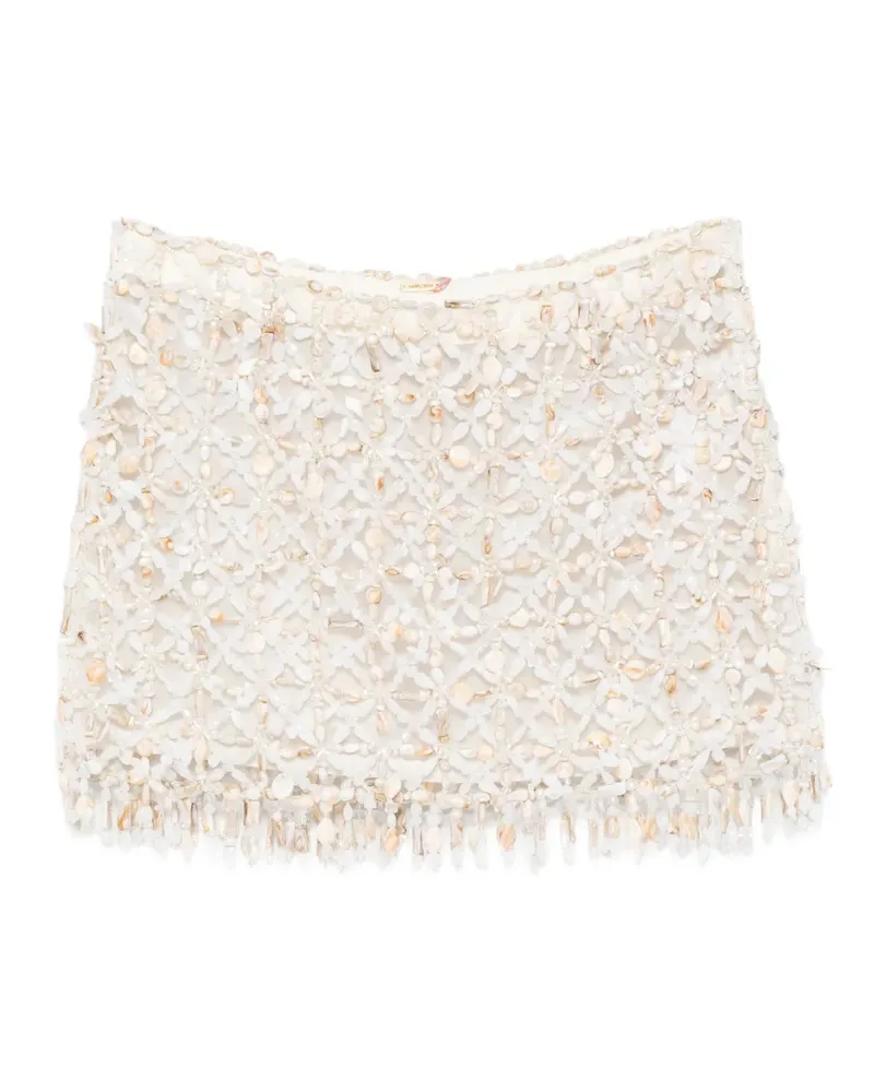 Cult Gaia Idalia bead-embellished midi skirt - Nude Nude