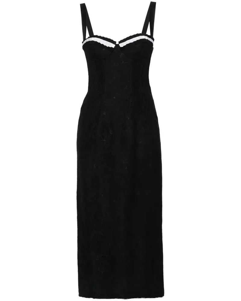 Moschino Midikleid aus Blumenspitze - Schwarz Schwarz