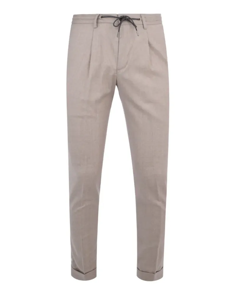 Luciano Barbera pleated drawstring trousers - Nude Nude