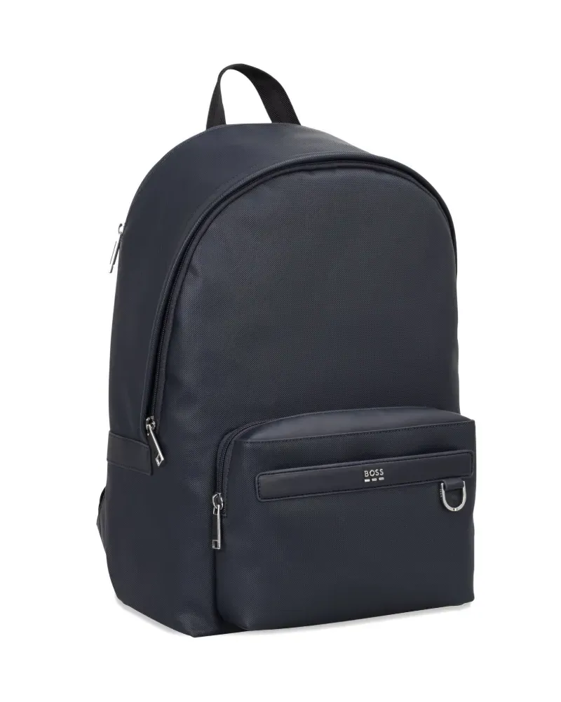 HUGO BOSS textured zip-fastening backpack - Blau Blau