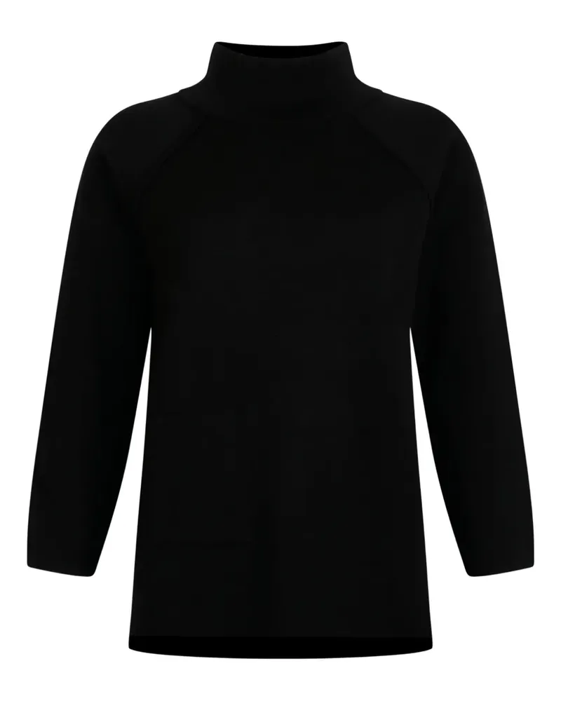 Gran Sasso Stehkragen-Pullover mit Seitenschlitz - Schwarz Schwarz