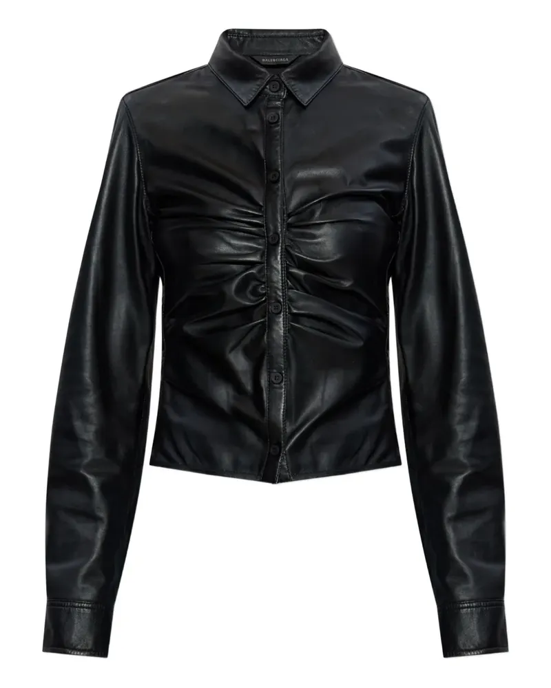Balenciaga Hemd aus Leder - Schwarz Schwarz