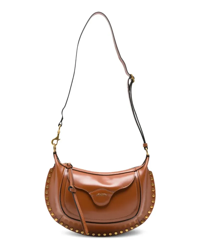 Isabel Marant Moon Pocket Leder-Schultertasche mit Nieten - Braun Braun