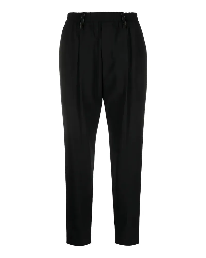 Brunello Cucinelli tapered wool trousers - Schwarz Schwarz