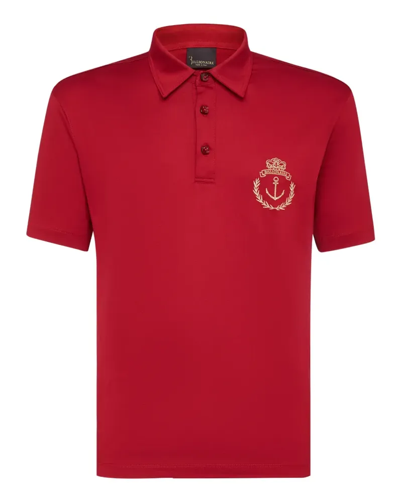 Billionaire Poloshirt mit Logo-Stickerei - Rot Rot