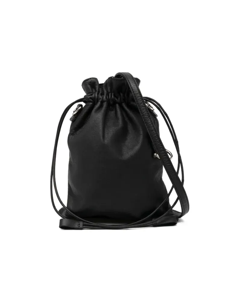 Yohji Yamamoto Mini-Tasche mit Kordelzug - Schwarz Schwarz