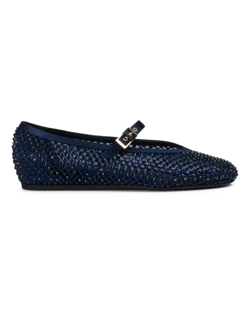 Le Silla Gilda crystal-embellished ballerina shoes - Blau Blau