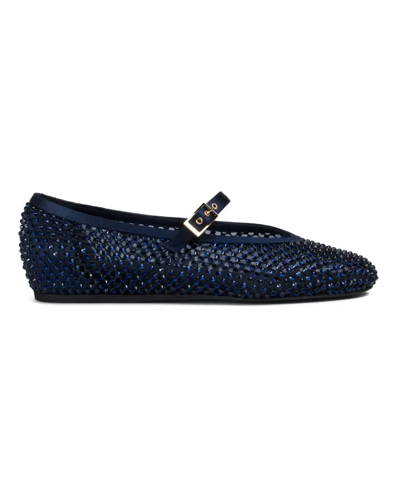Le Silla Gilda crystal-embellished ballerina shoes - Blau Blau