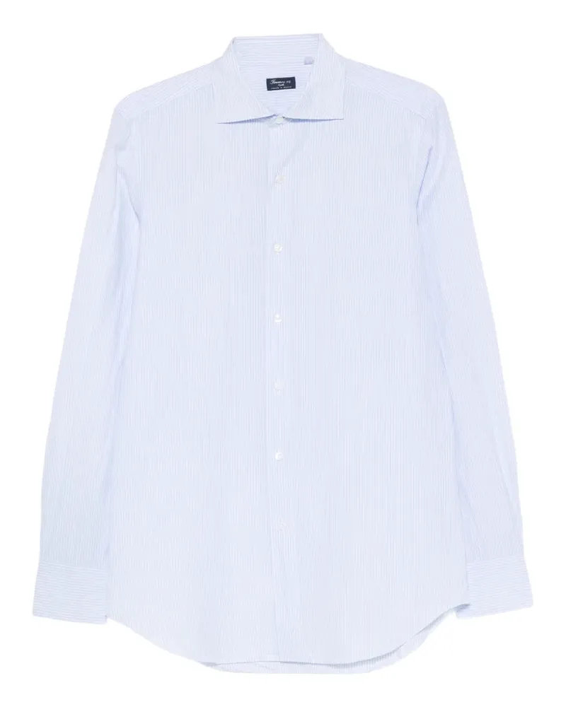 Finamore 1925 vertical-stripe long-sleeve shirt - Blau Blau