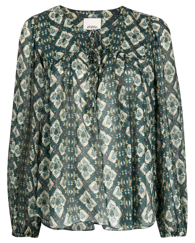 Isabel Marant Gemusterte Bluse Grün