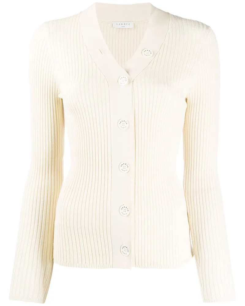 Sandro Gerippter Cardigan - Nude Nude