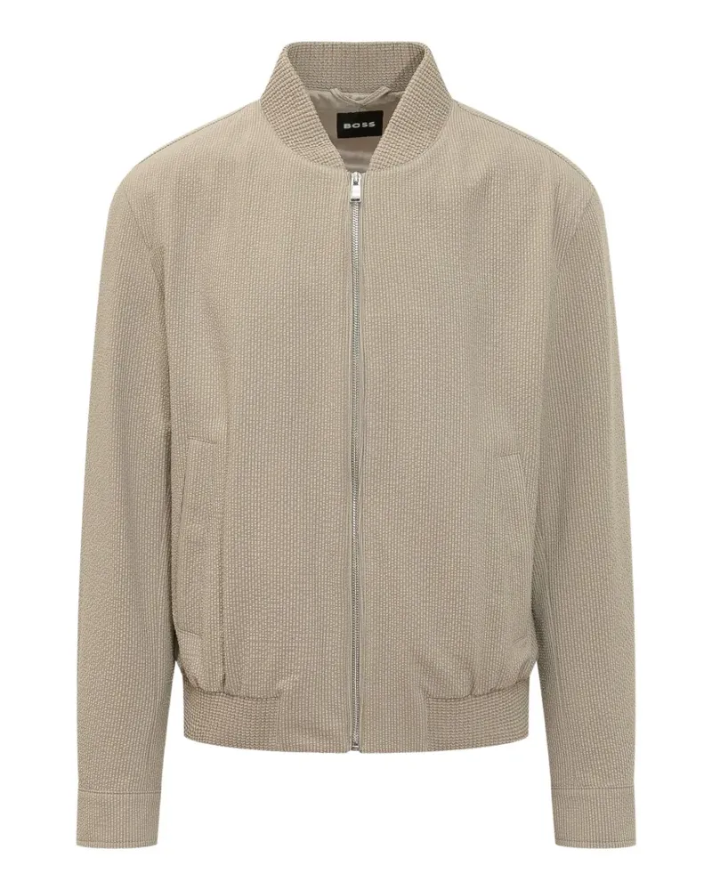 HUGO BOSS zip-up bomber jacket - Nude Nude