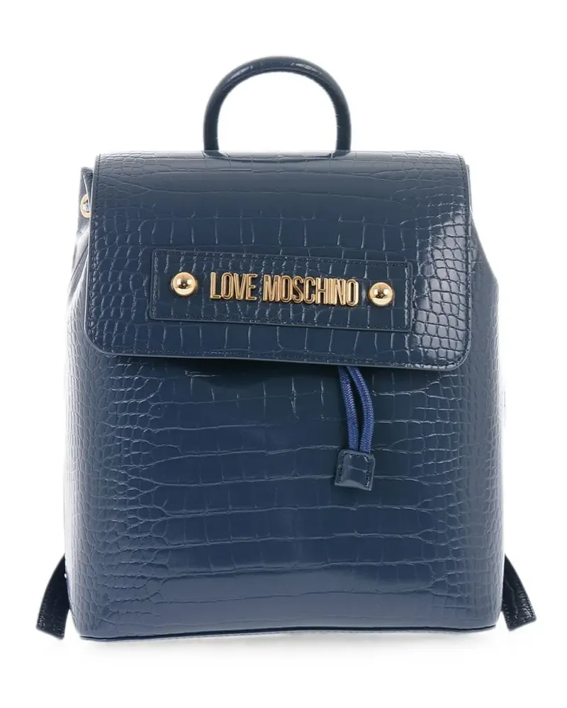 Moschino crocodile-effect backpack - Blau Blau